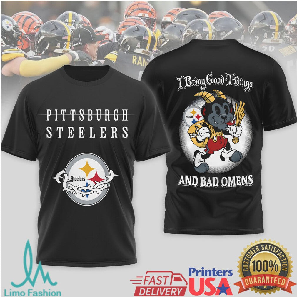 Pittsburgh ST Shirtlers Krampus “Good Tidings & Bad Omens” Black T Shirt - Limotees LLC