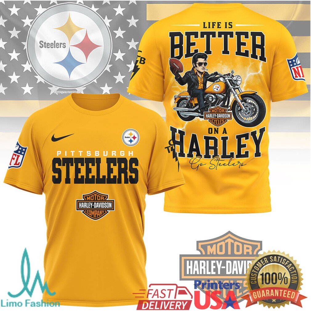 Pittsburgh ST Shirtlers NFL x Harley Davidson Life Is Better On A Harley T Shirt - Limotees LLC