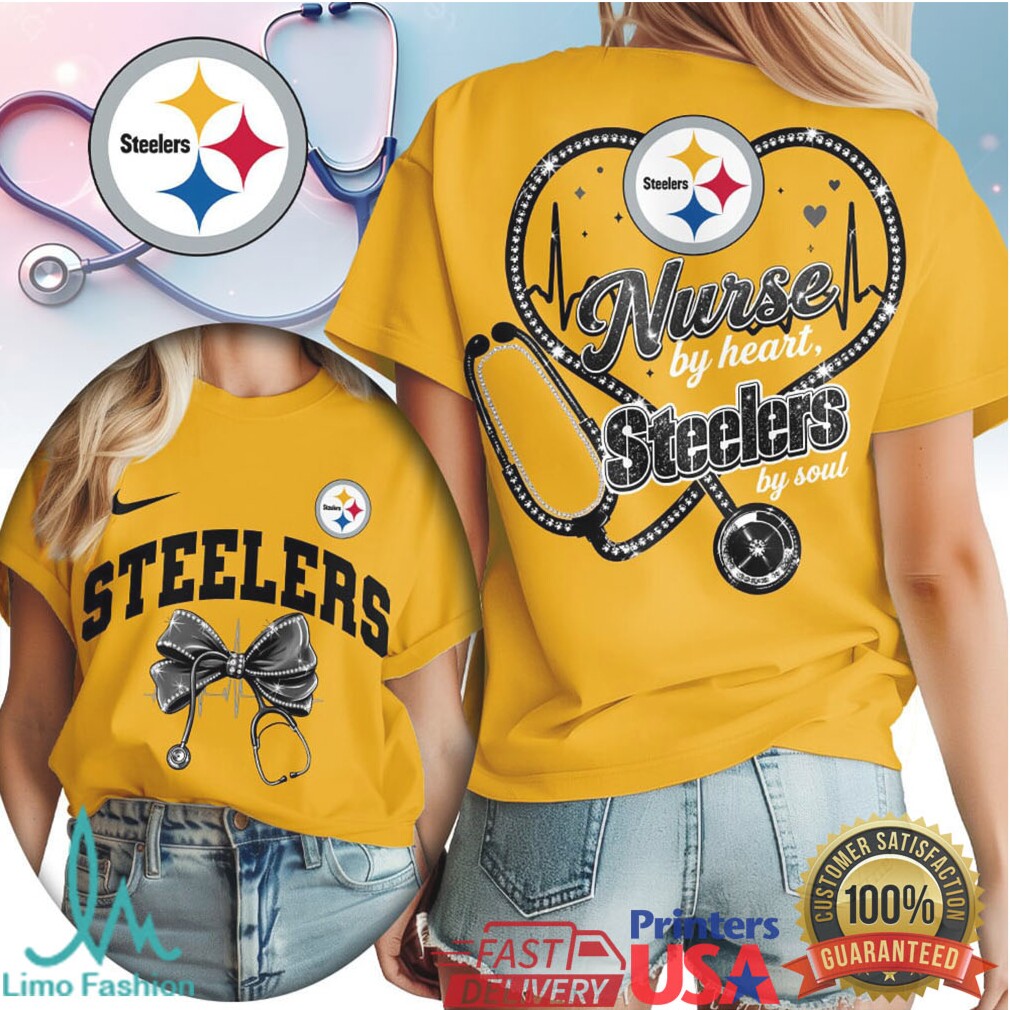 Pittsburgh ST Shirtlers Nurse T Shirt Nurse by Heart ST Shirtlers by Soul NFL Fan T Shirt - Limotees LLC