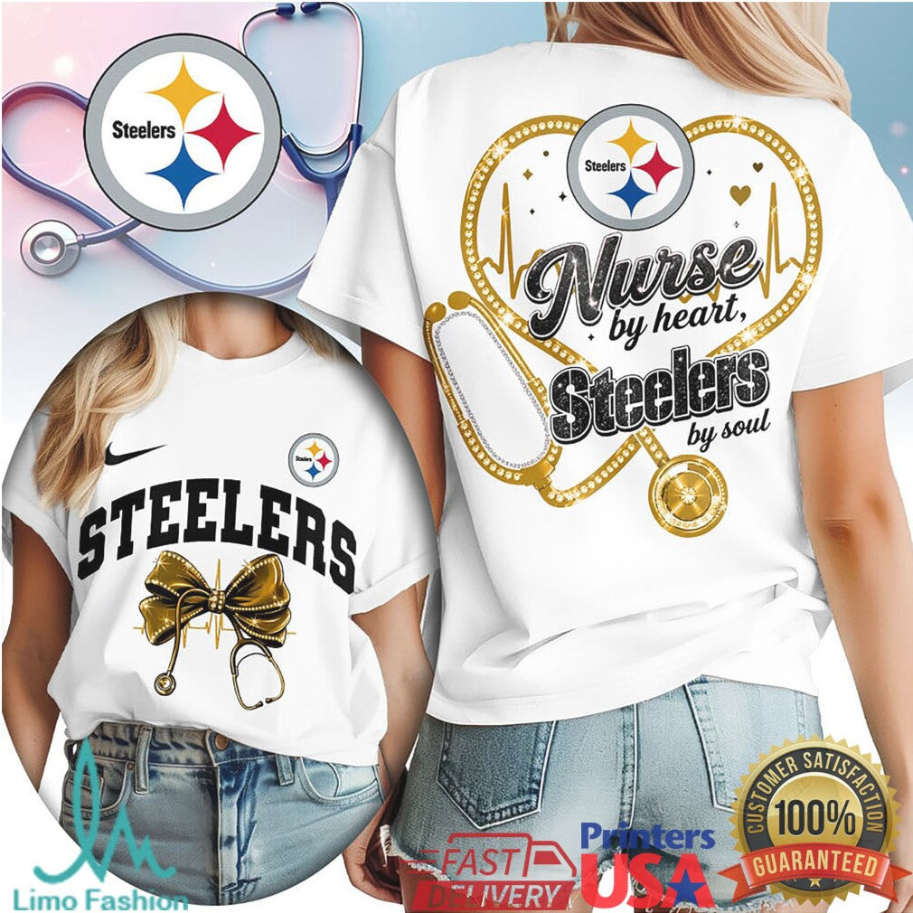 Pittsburgh ST Shirtlers Nurse T Shirt Nurse by Heart ST Shirtlers by Soul NFL Fan T Shirt - Limotees LLC