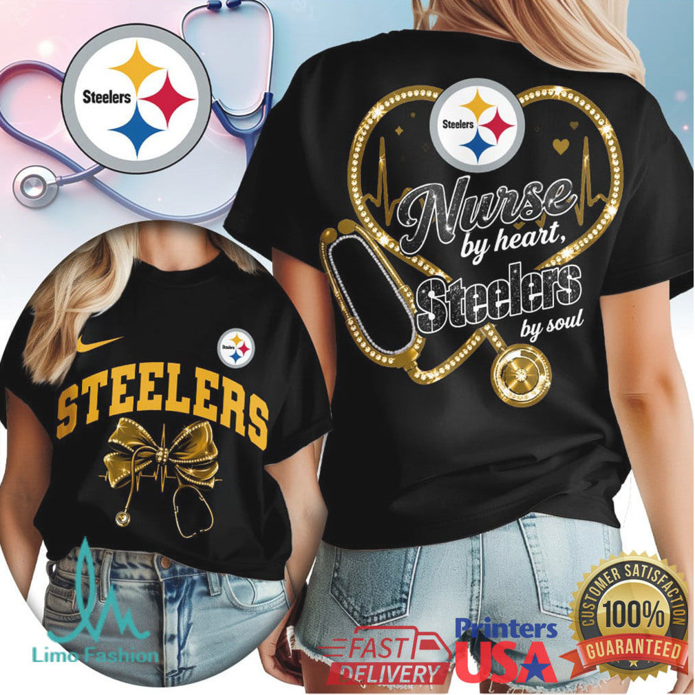 Pittsburgh ST Shirtlers Nurse T Shirt Nurse by Heart ST Shirtlers by Soul NFL Fan T Shirt - Limotees LLC
