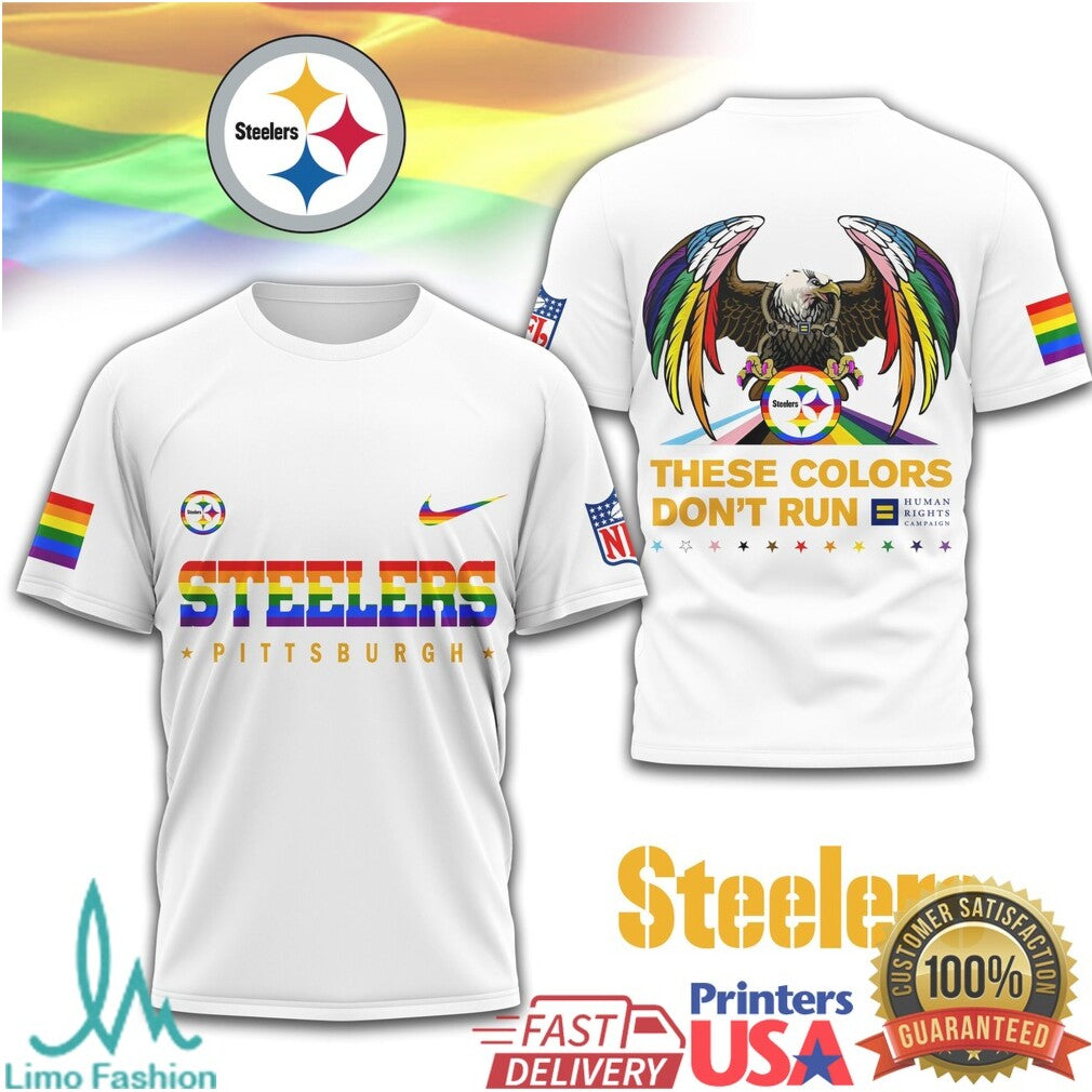 Pittsburgh ST Shirtlers Pride T Shirt These Colors Don't Run Rainbow Eagle T Shirt - Limotees LLC