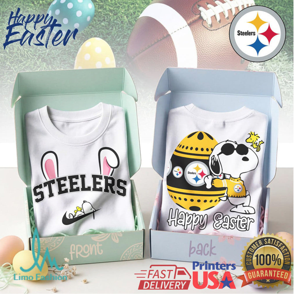Pittsburgh ST Shirtlers Snoopy Happy Easter Egg T Shirt Double Sided - Limotees LLC