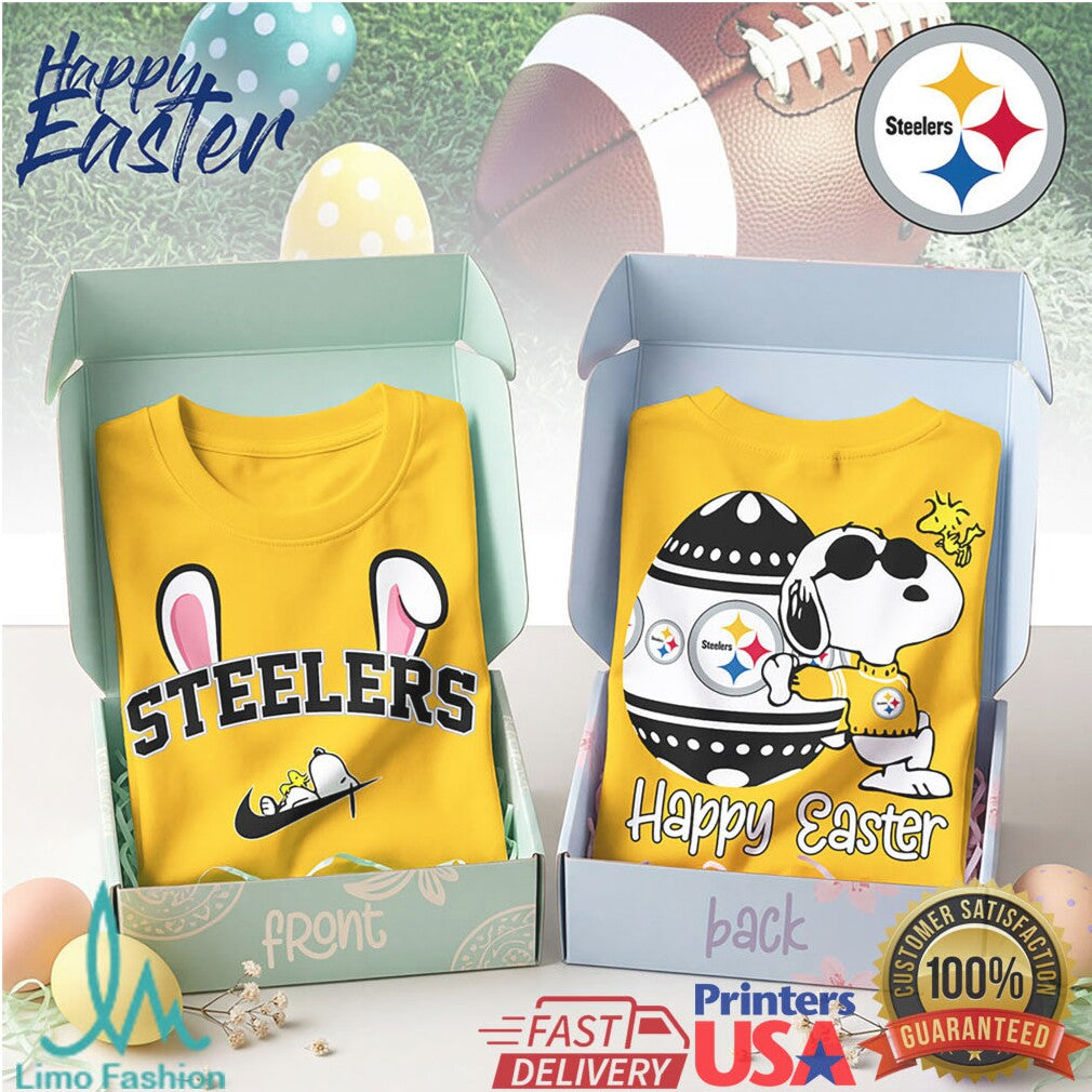 Pittsburgh ST Shirtlers Snoopy Happy Easter Egg T Shirt Double Sided - Limotees LLC
