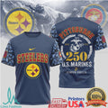 Pittsburgh ST Shirtlers US Marine Corps 250th Anniversary Navy T Shirt - Limotees LLC