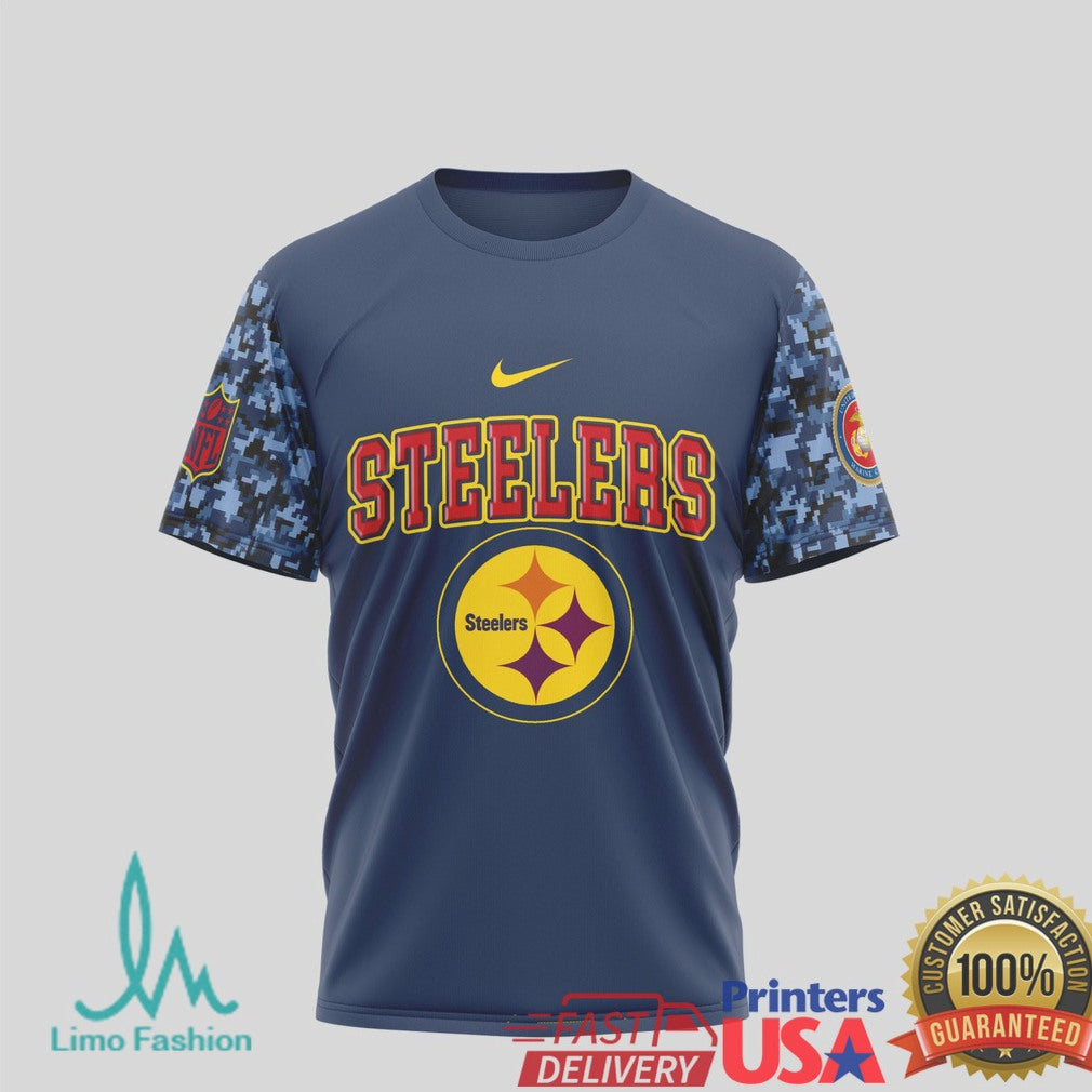 Pittsburgh ST Shirtlers US Marine Corps 250th Anniversary Navy T Shirt - Limotees LLC