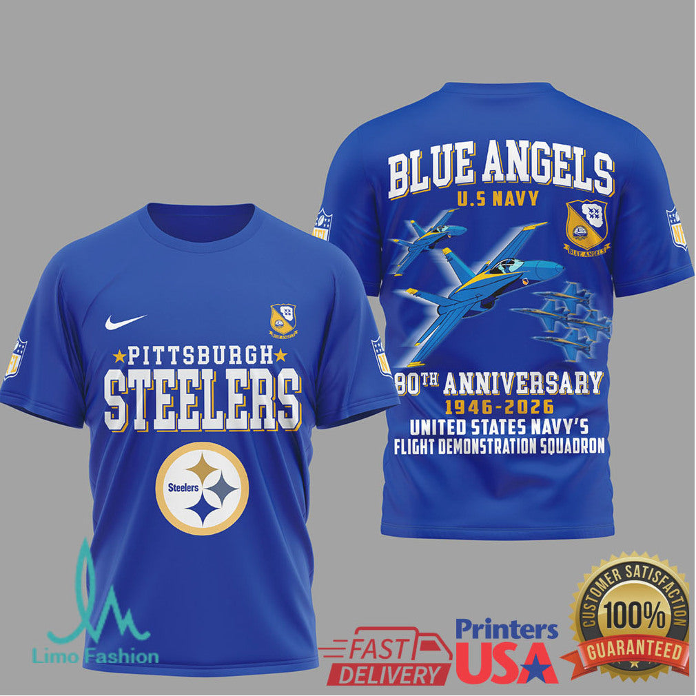 Pittsburgh ST Shirtlers x Blue Angels U.S. Navy Anniversary 3D T Shirt - Limotees LLC