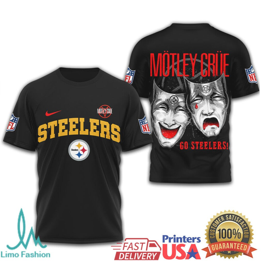 Pittsburgh ST Shirtlers x Mötley Crüe Rock 'n' Roll Football T Shirt - Limotees LLC
