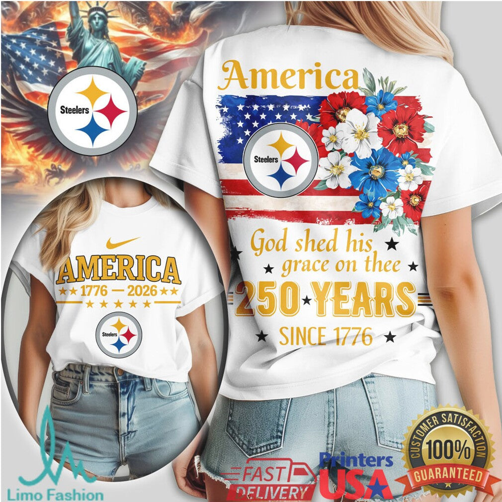 Pittsburgh Steelers America 250 Years Since 1776 Patriot T Shirt - Limotees LLC