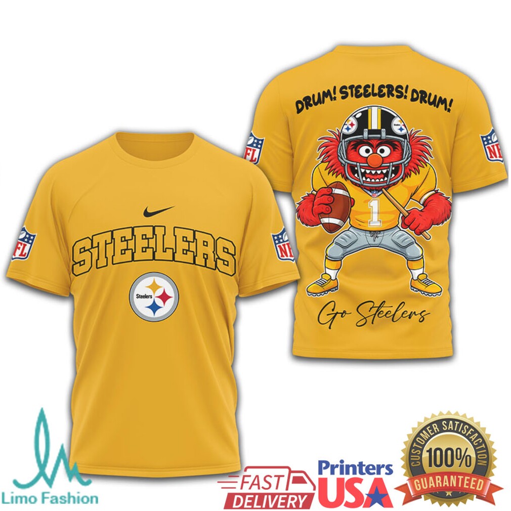 Pittsburgh Steelers Animal Muppet Drum! Steelers! Drum! 3D T Shirt - Limotees LLC