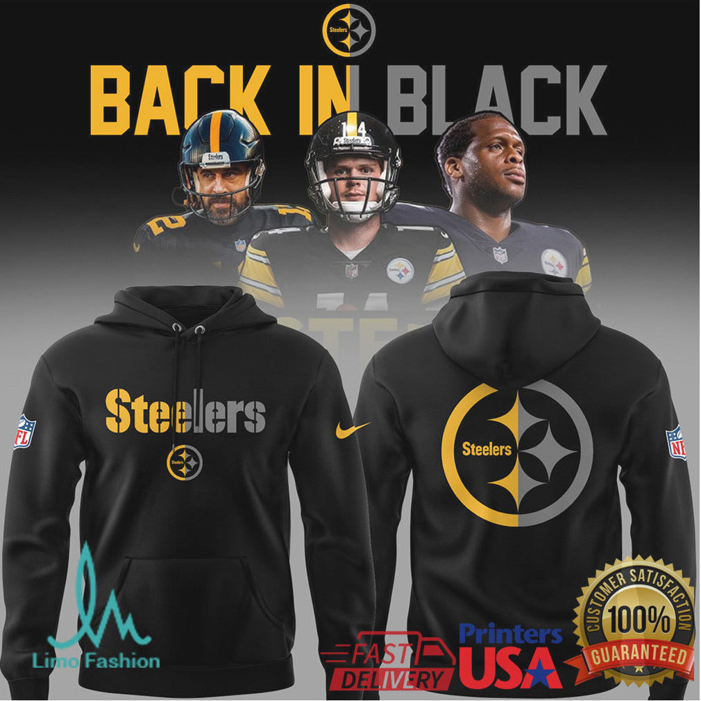 Pittsburgh Steelers Back In Black Hypocycloid Logo NFL Apparel - Limotees LLC