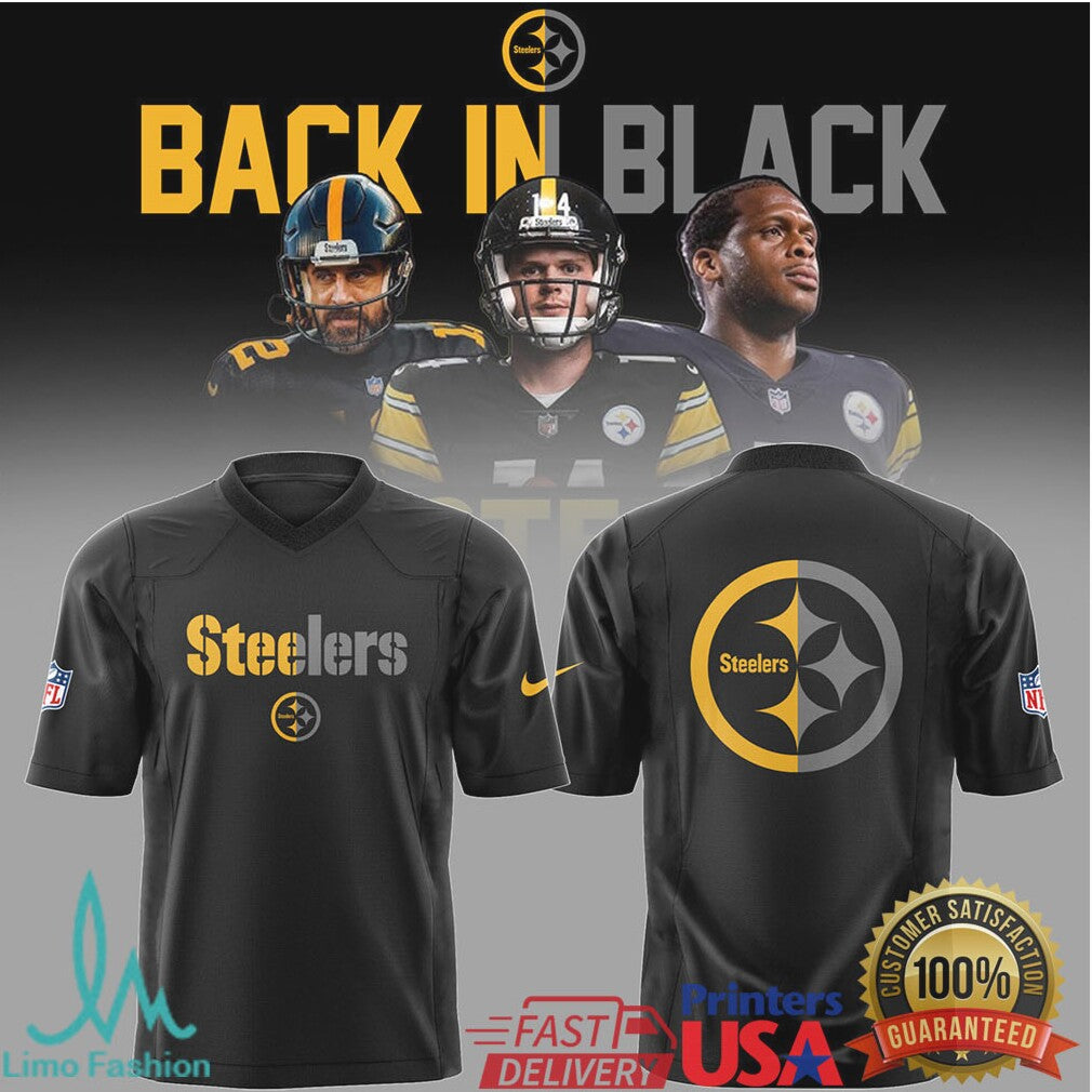 Pittsburgh Steelers Back In Black Hypocycloid Logo NFL Apparel - Limotees LLC