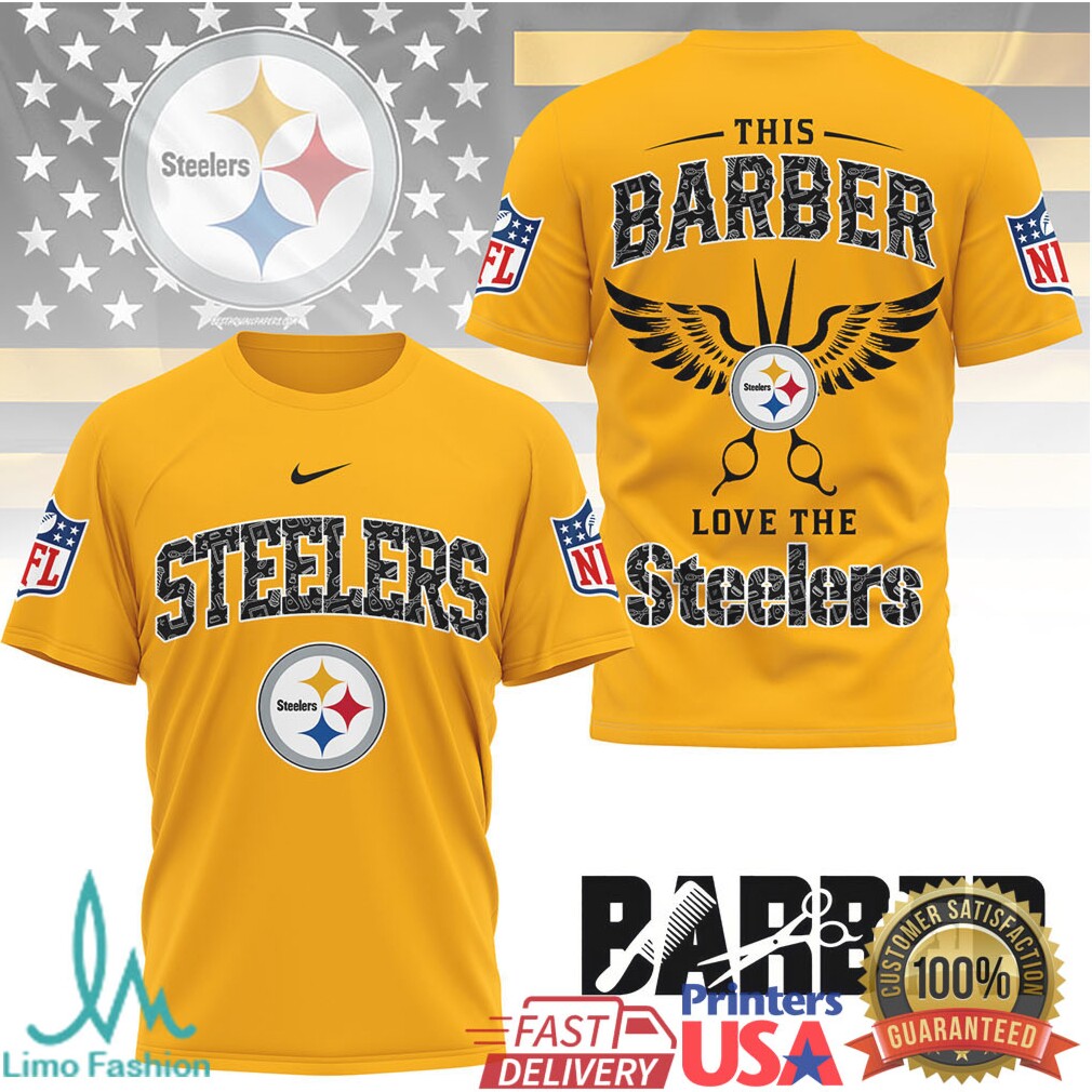 Pittsburgh Steelers Barber Design This Barber Loves The Steelers Shirt - Limotees LLC