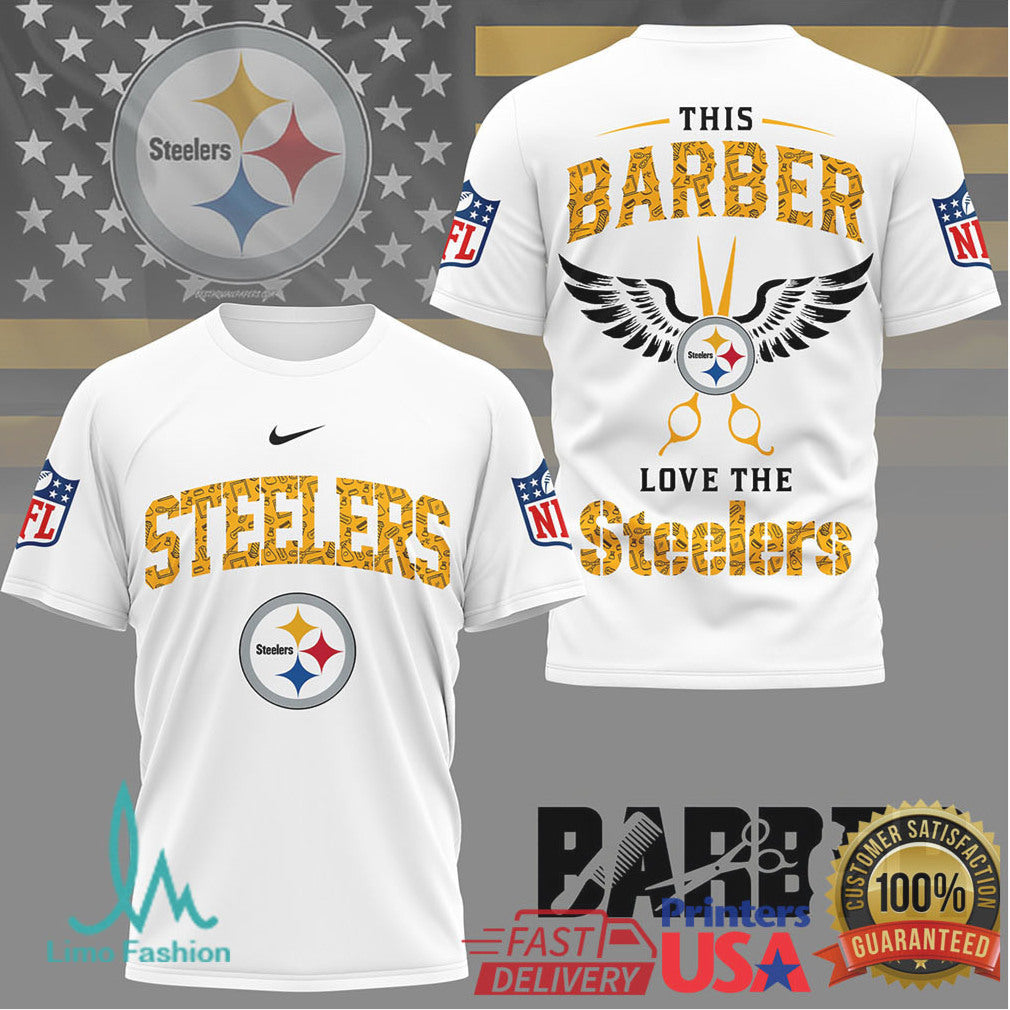 Pittsburgh Steelers Barber Design This Barber Loves The Steelers Shirt - Limotees LLC