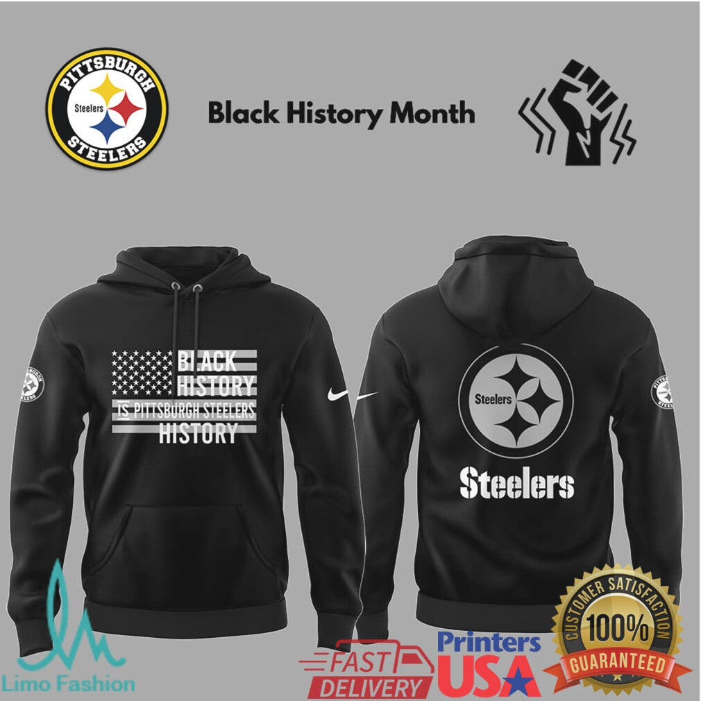 Pittsburgh Steelers Black History Month “History Is Steelers” Apparel - Limotees LLC
