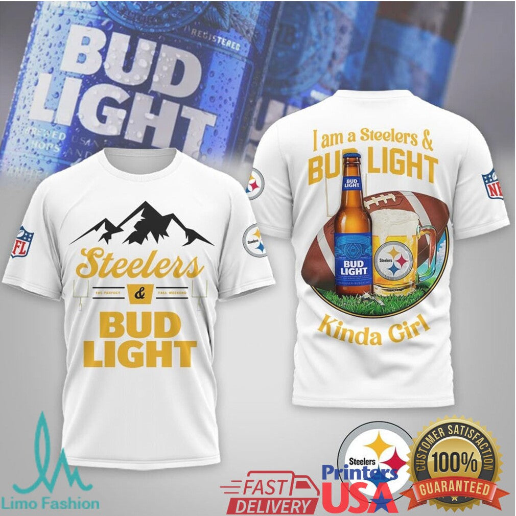 Pittsburgh Steelers Bud Light Kinda Guy Girl Fan Hoodie - Limotees LLC