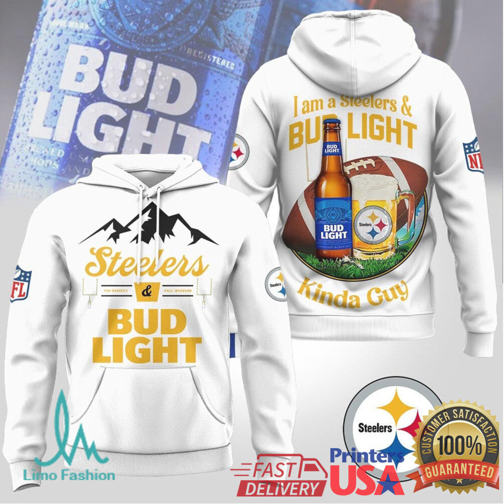 Pittsburgh Steelers Bud Light Kinda Guy Girl Fan Hoodie - Limotees LLC