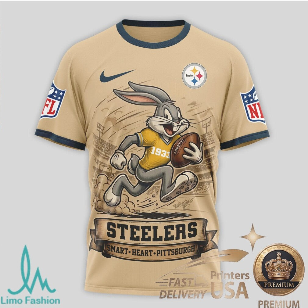 Pittsburgh Steelers Bugs Bunny Football Graphic Jersey T Shirt - Limotees LLC