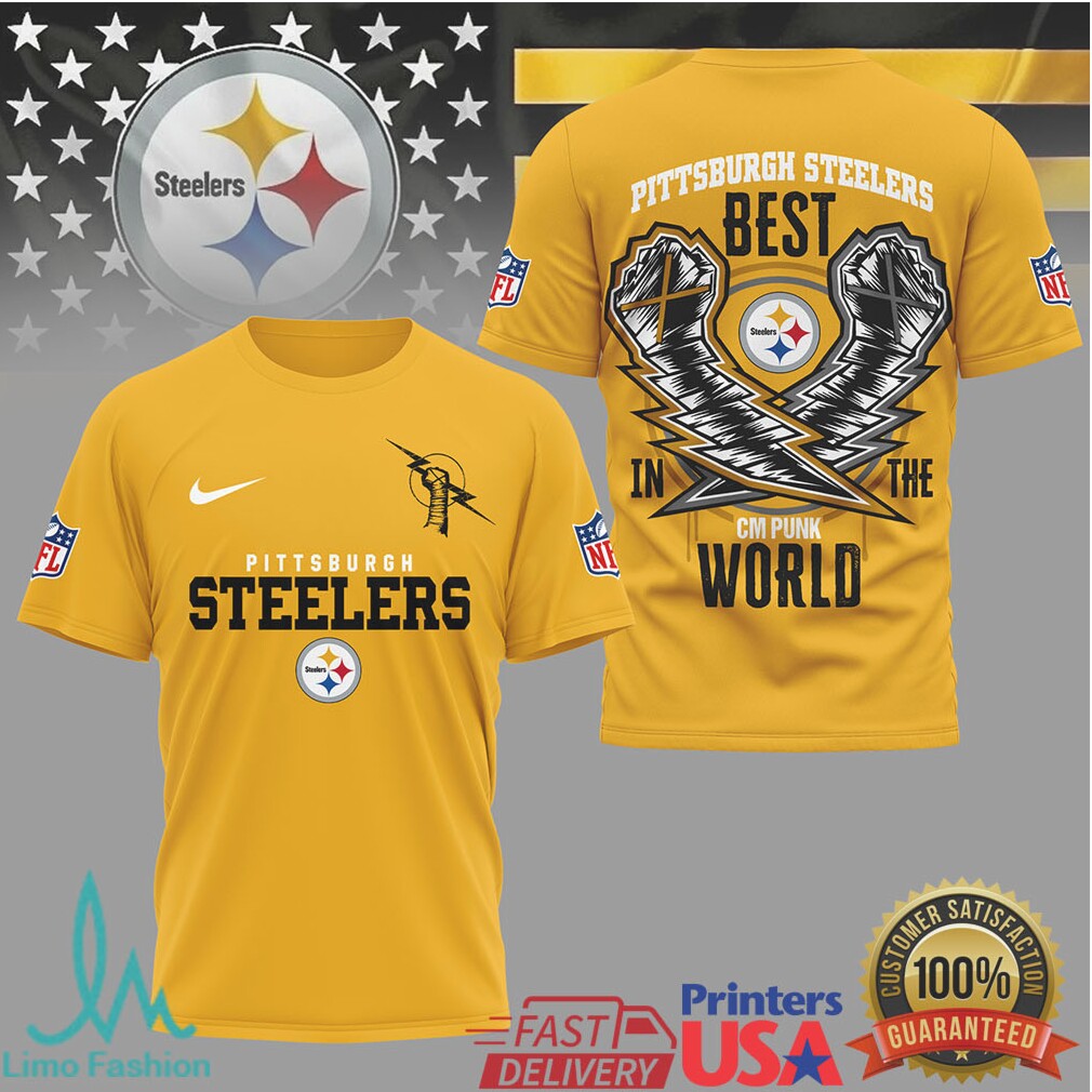 Pittsburgh Steelers CM Punk Best In The World Iconic Design Tee - Limotees LLC
