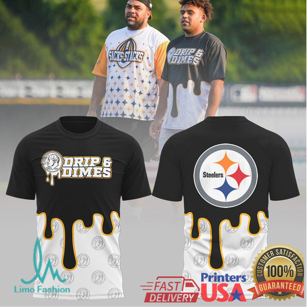 Pittsburgh Steelers “Drip & Dimes” Logo Mashup T Shirt and Hoodie - Limotees LLC