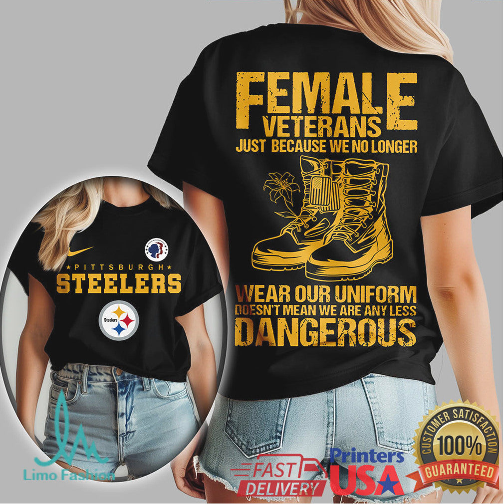 Pittsburgh Steelers Female Veterans Empowered Military Style Shirt - Limotees LLC
