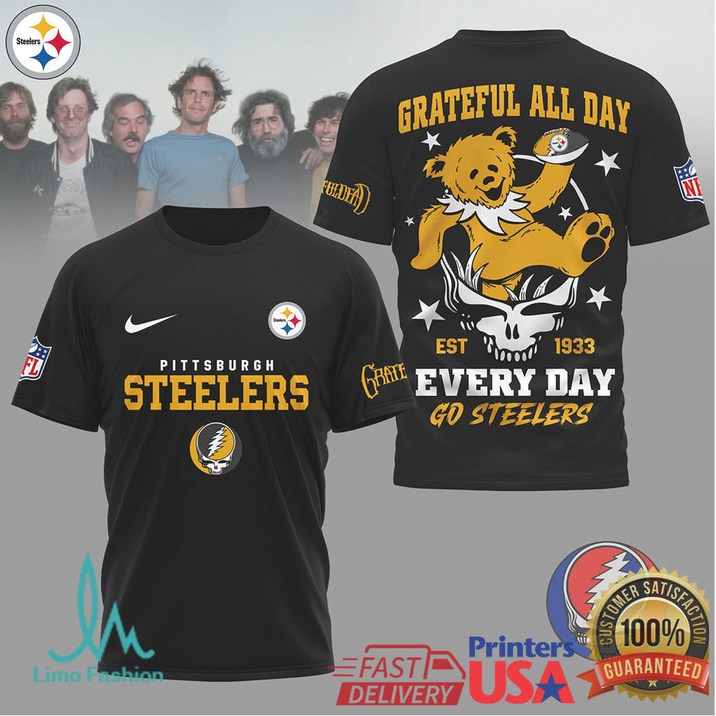 Pittsburgh Steelers Grateful Dead Dancing Bear Football Shirt - Limotees LLC