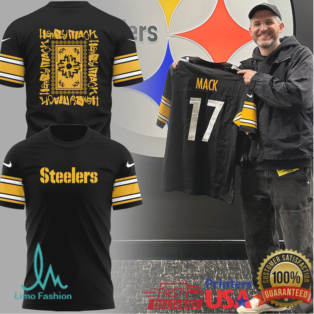 Pittsburgh Steelers “Mack 17” Custom Player Graphic T Shirt - Limotees LLC