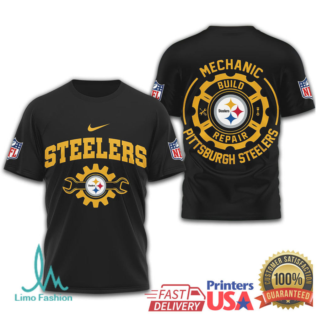 Pittsburgh Steelers Mechanic Build Repair Nfl Tshirt - Limotees LLC