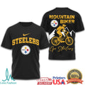 Pittsburgh Steelers Mountain Biker T Shirt Go Steelers Cycling Fan Shirt - Limotees LLC