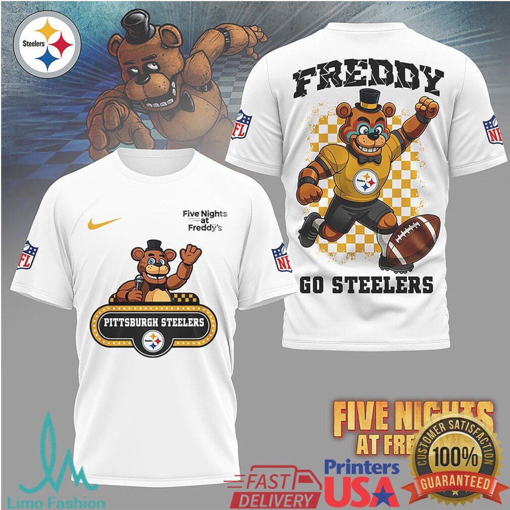 Pittsburgh Steelers Official NFL Five Nights at Freddy's 3D Shirt - Limotees LLC