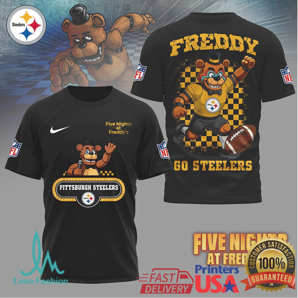 Pittsburgh Steelers Official NFL Five Nights at Freddy's 3D Shirt - Limotees LLC