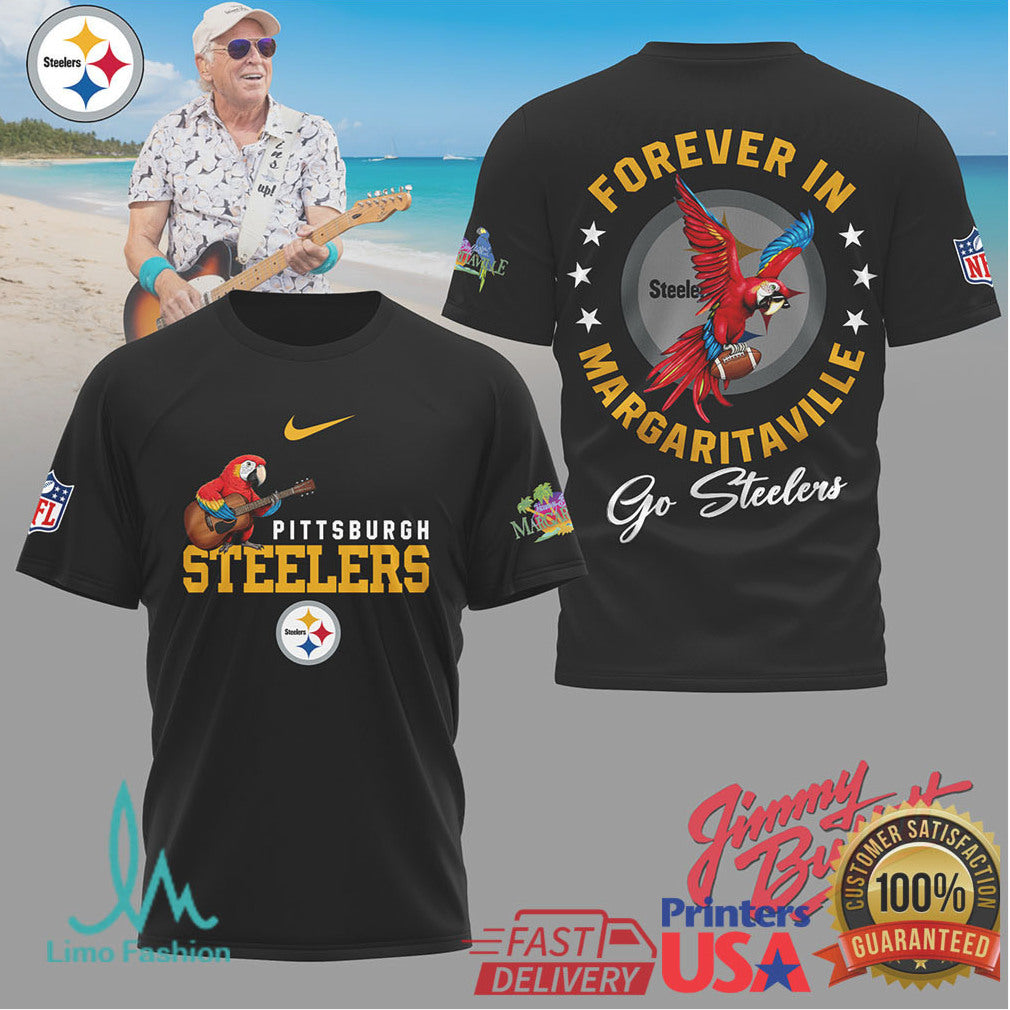 Pittsburgh Steelers Official NFL Forever in Margaritaville 3D Shirt - Limotees LLC