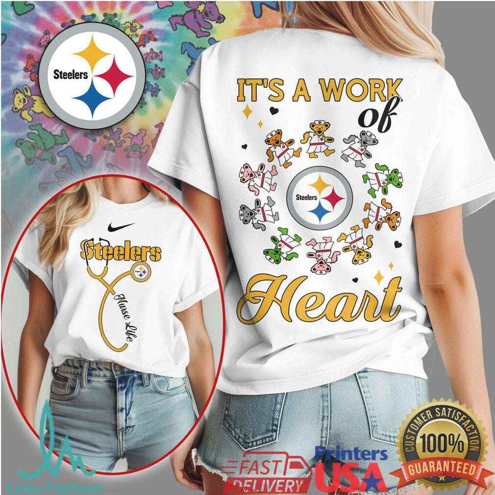 Pittsburgh Steelers Official NFL Grateful Dead Nurse 3D Shirt - Limotees LLC