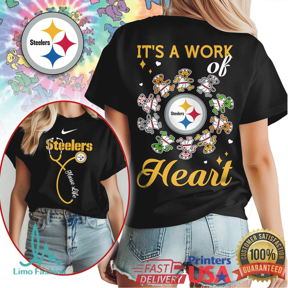 Pittsburgh Steelers Official NFL Grateful Dead Nurse 3D Shirt - Limotees LLC