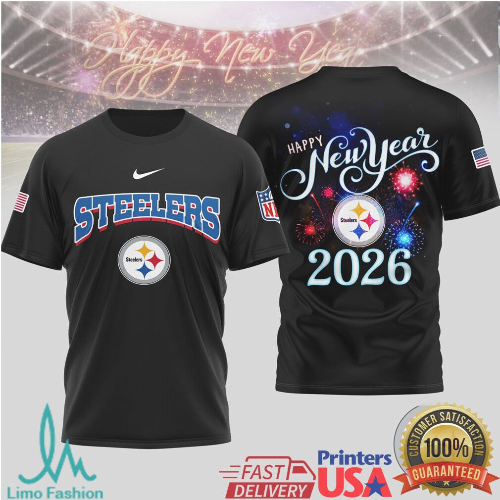 Pittsburgh Steelers Official NFL Happy New Year 2026 3D Shirt - Limotees LLC