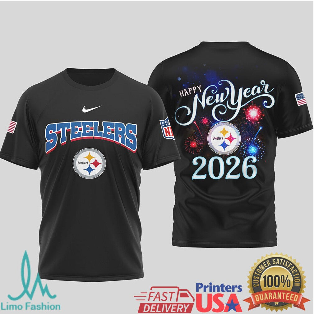 Pittsburgh Steelers Official NFL Happy New Year 2026 3D Shirt - Limotees LLC