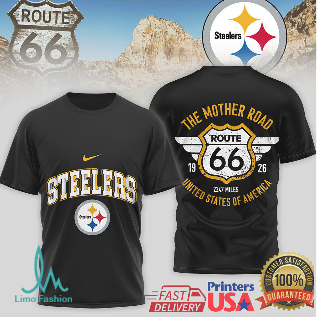 Pittsburgh Steelers Official NFL Route 66 3D Shirt - Limotees LLC
