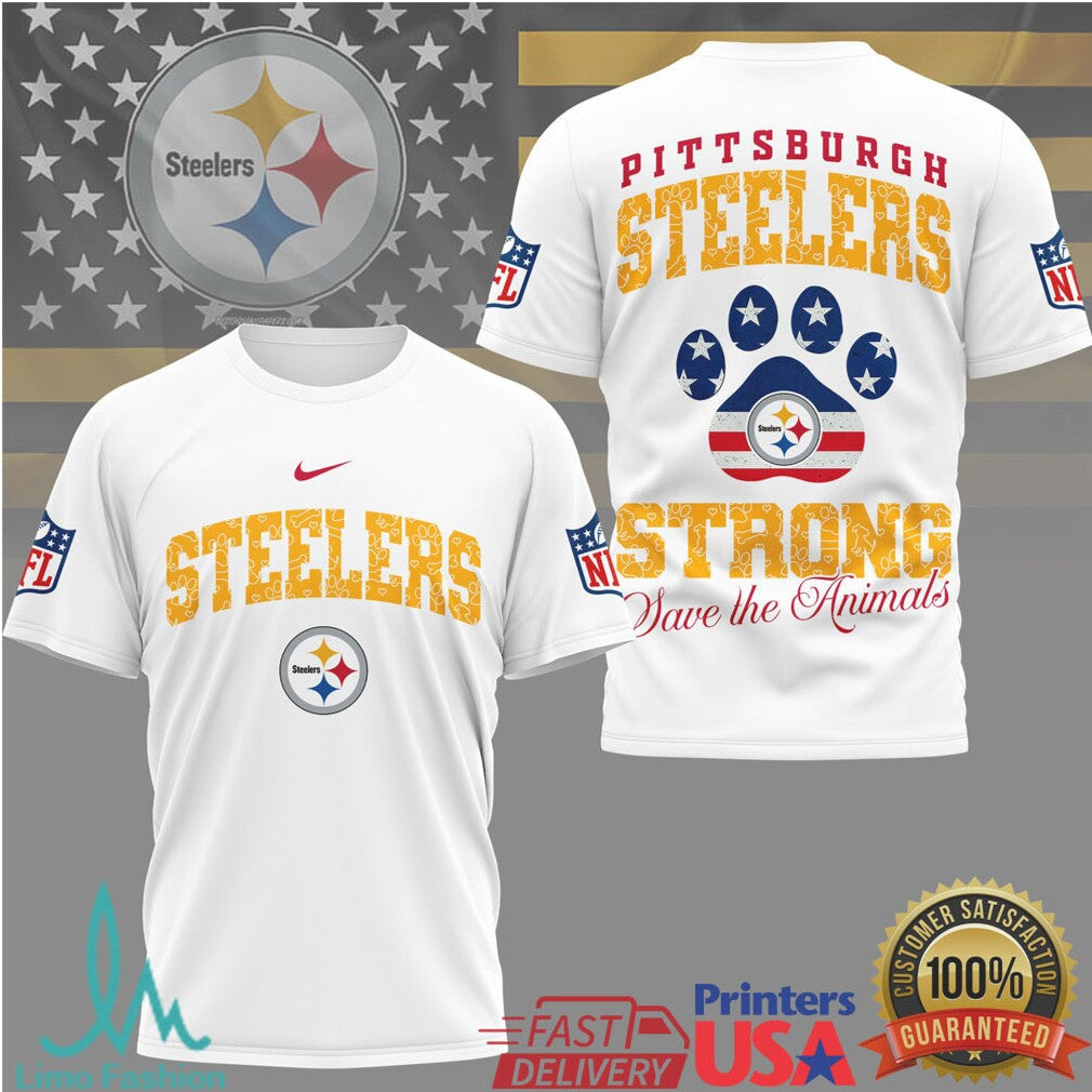 Pittsburgh Steelers Official NFL Save The Animals Fan 3D Shirt - Limotees LLC