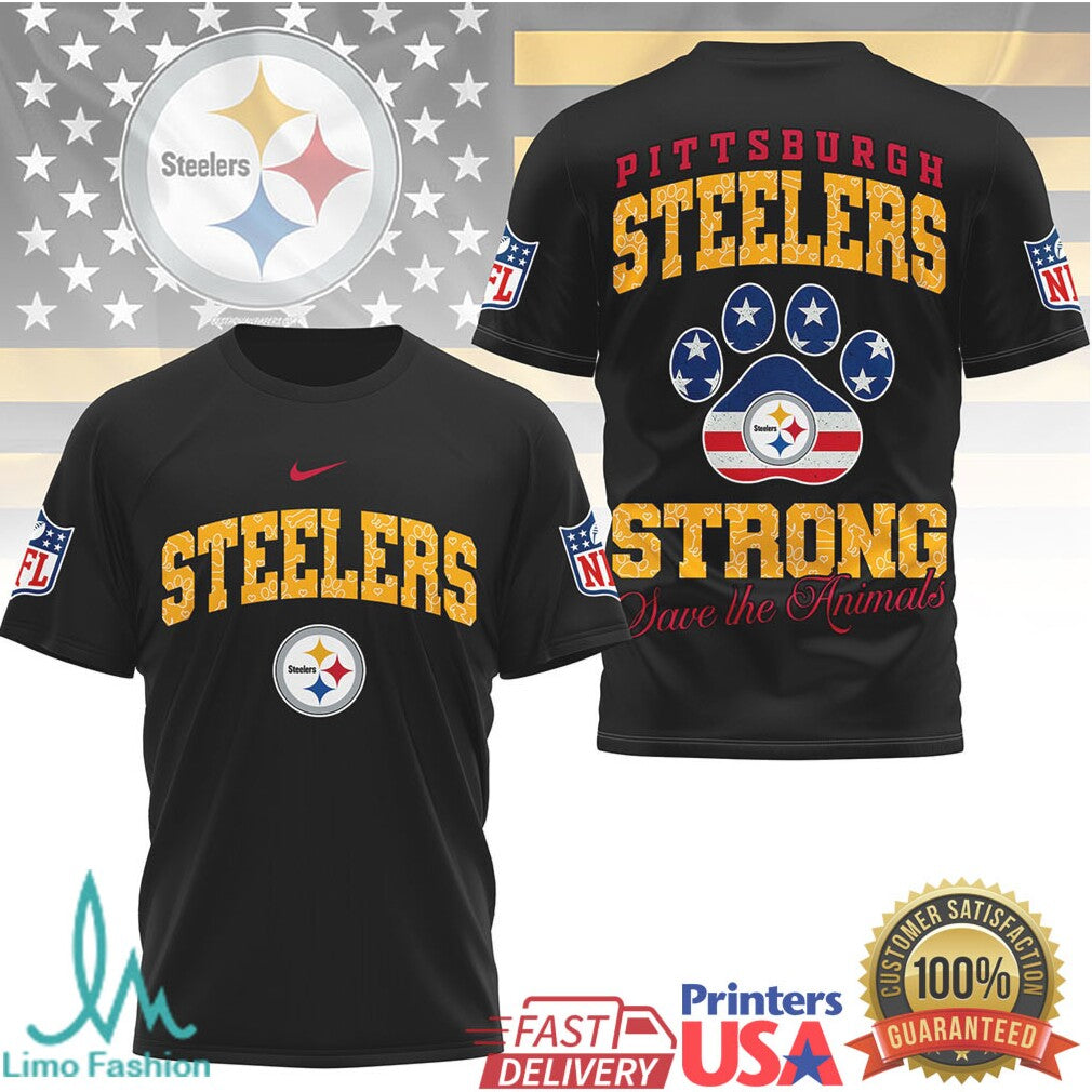 Pittsburgh Steelers Official NFL Save The Animals Fan 3D Shirt - Limotees LLC