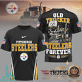 Pittsburgh Steelers Old Trucker Skull Forever Graphic T Shirt - Limotees LLC