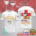 Pittsburgh Steelers Snoopy Be Cool Give Blood Donor T Shirt - Limotees LLC