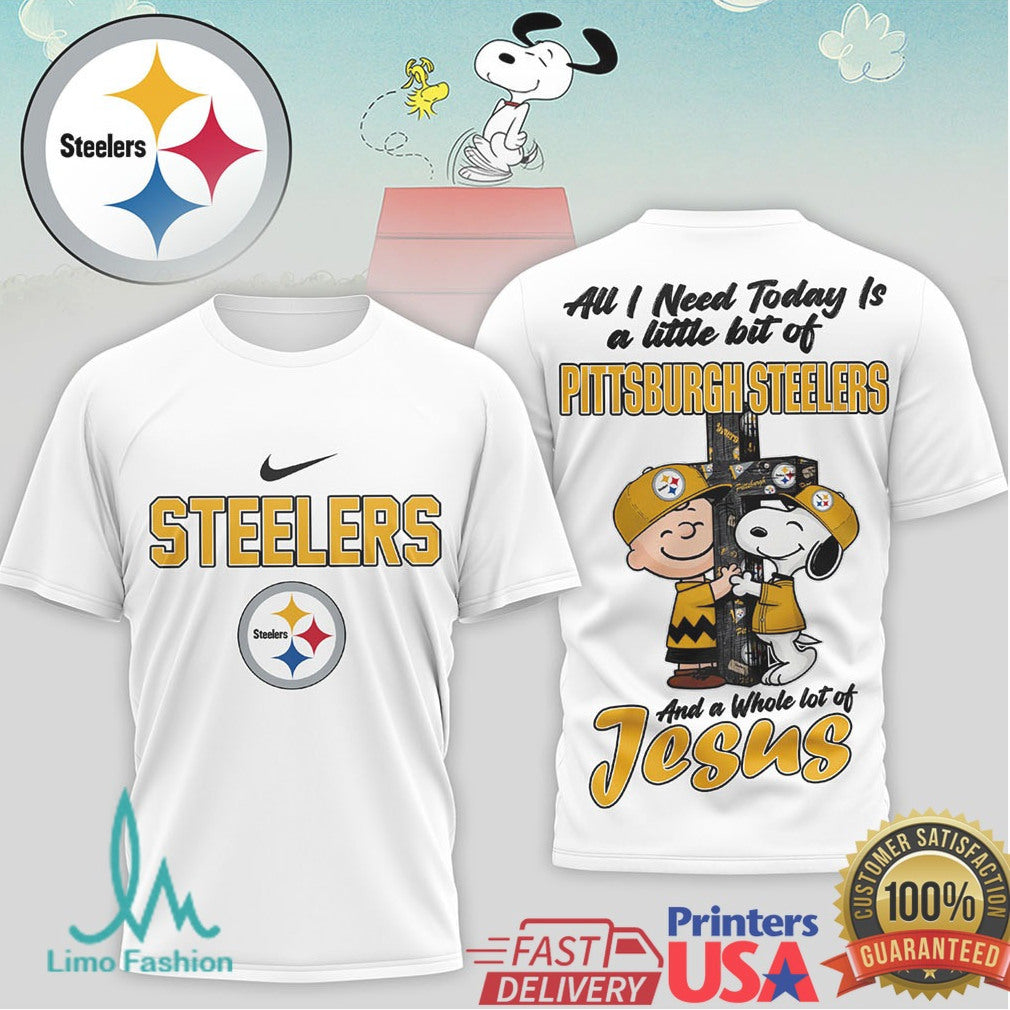 Pittsburgh Steelers Snoopy Charlie Brown Faith Jesus T Shirt - Limotees LLC