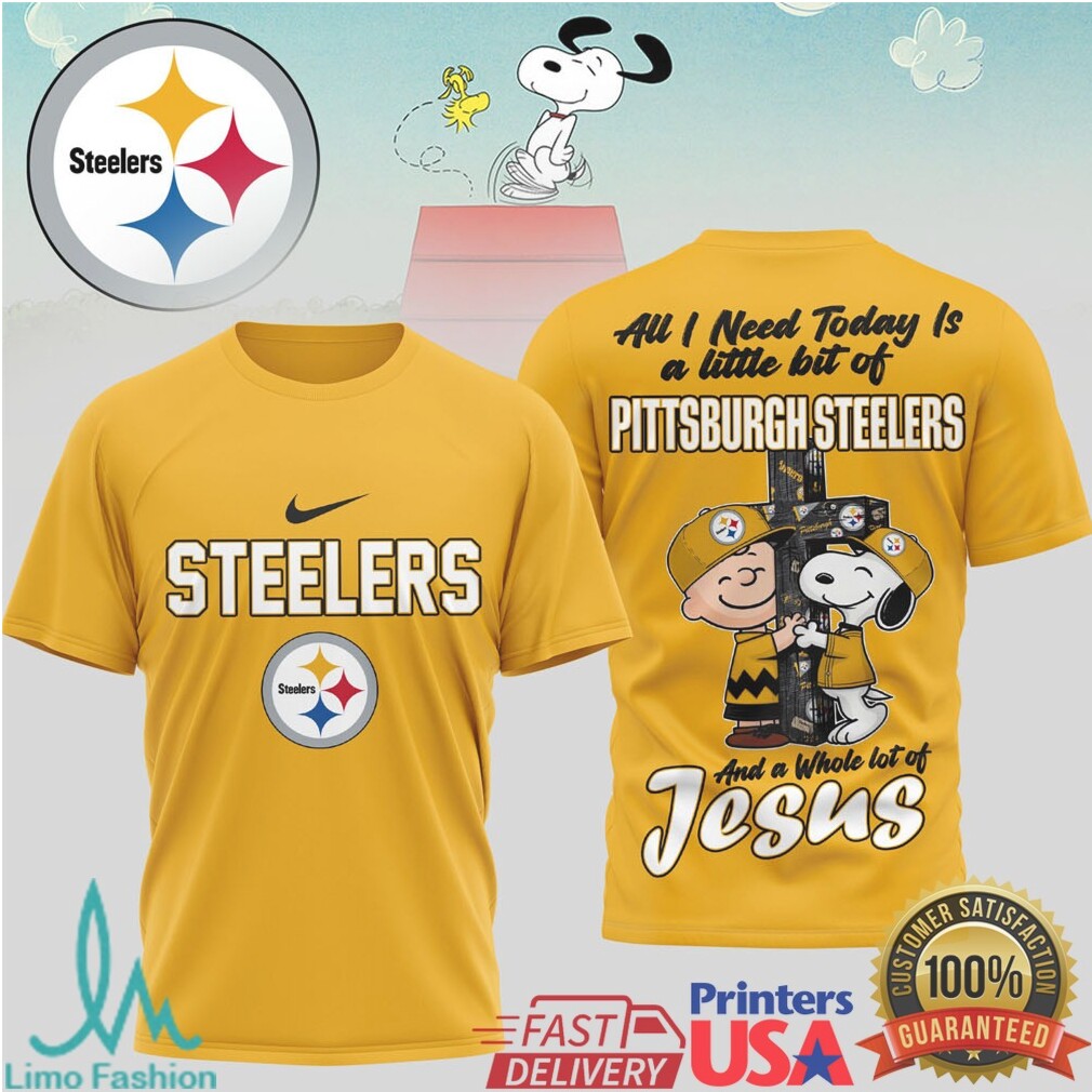 Pittsburgh Steelers Snoopy Charlie Brown Faith Jesus T Shirt - Limotees LLC