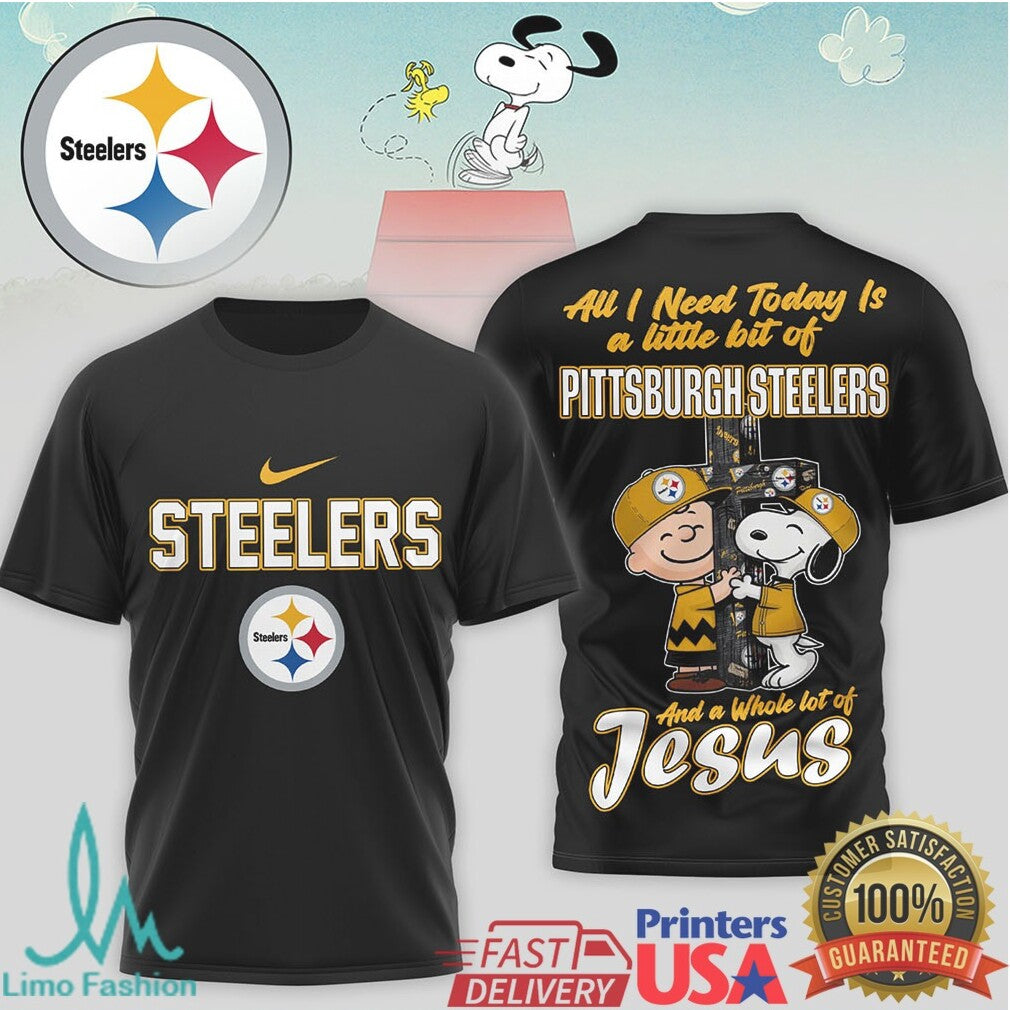 Pittsburgh Steelers Snoopy Charlie Brown Faith Jesus T Shirt - Limotees LLC