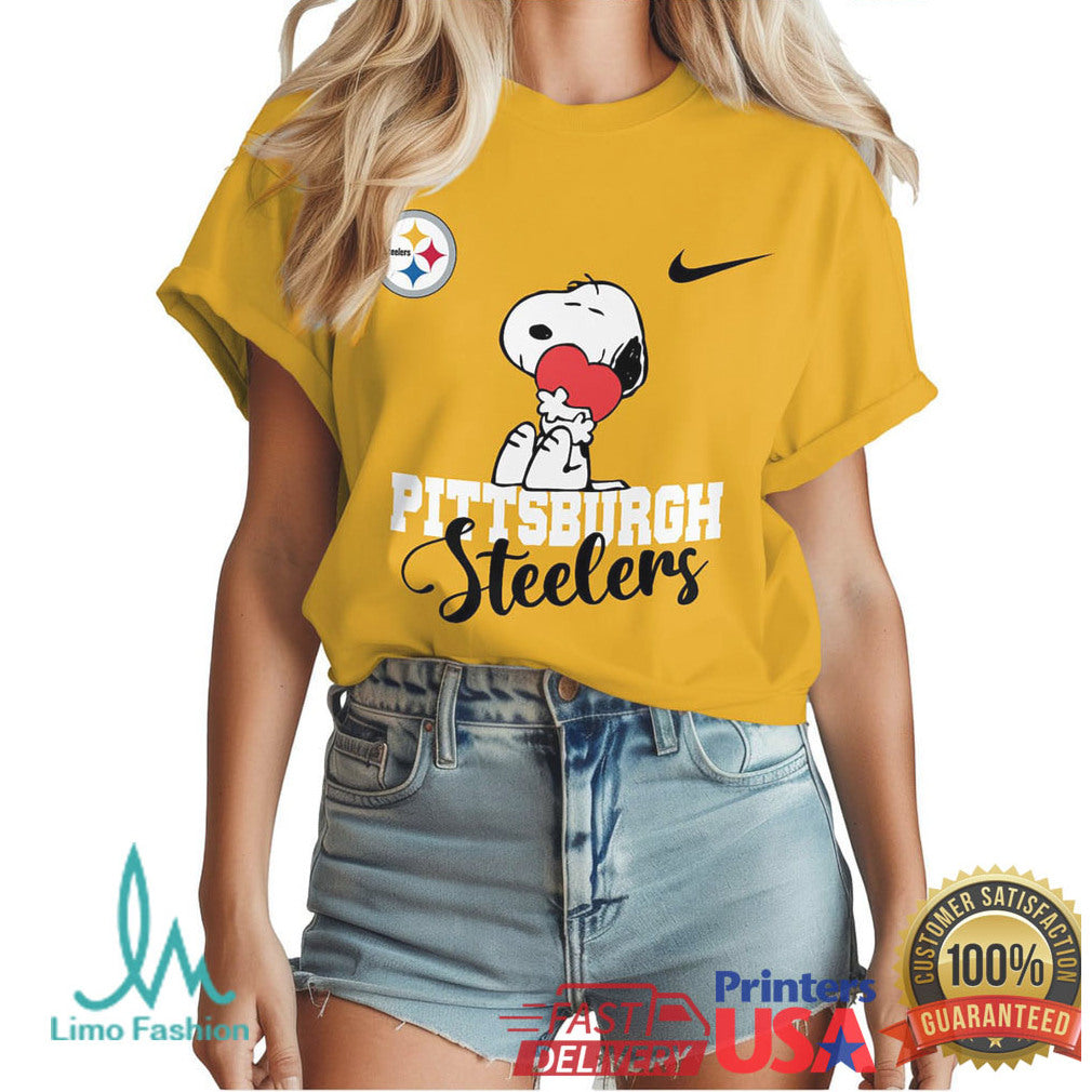 Pittsburgh Steelers Snoopy Peanuts Is My Valentine Nfl Valentines Shirt - Limotees LLC
