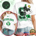 Pittsburgh Steelers St. Patrick's Day T Shirt Snoopy Lucky Green Clover - Limotees LLC