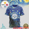 Pittsburgh Steelers Starry Night Van Gogh Nfl Tshirt - Limotees LLC