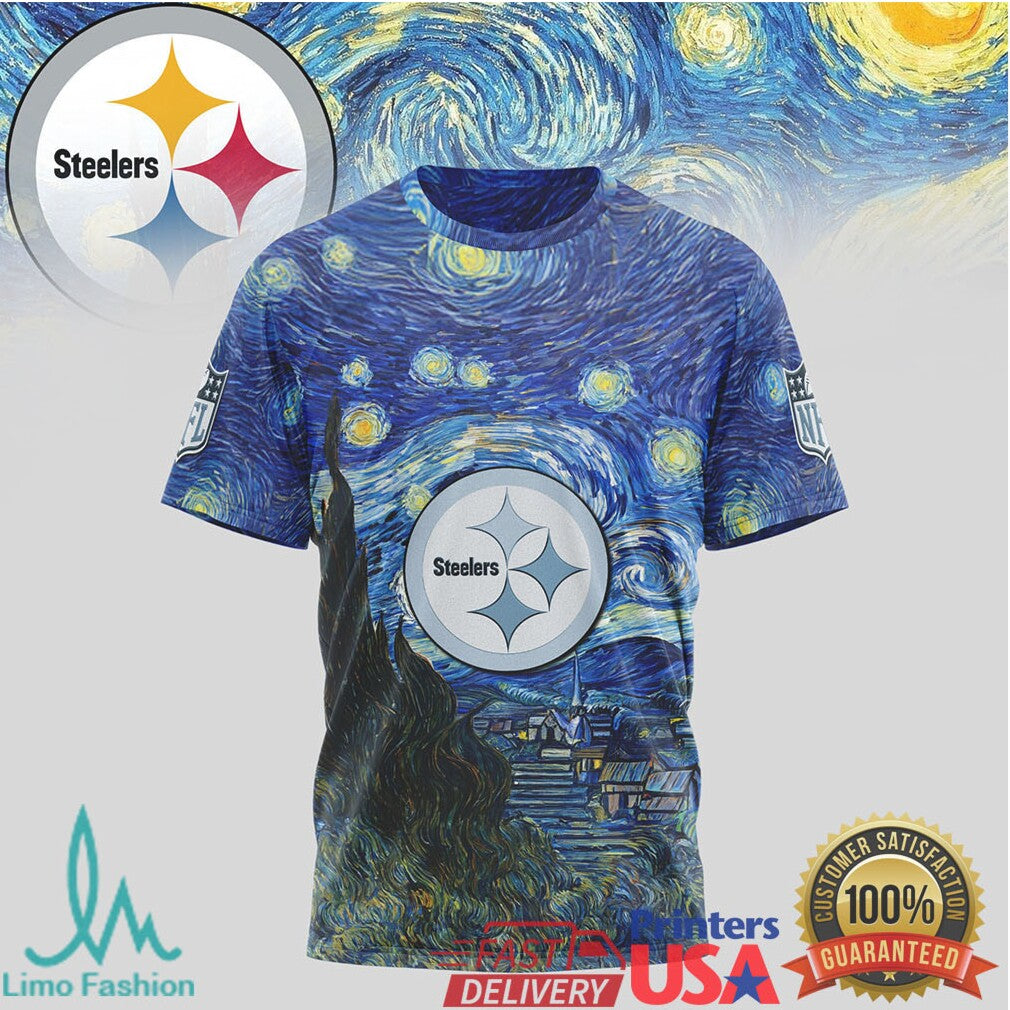Pittsburgh Steelers Starry Night Van Gogh Nfl Tshirt - Limotees LLC