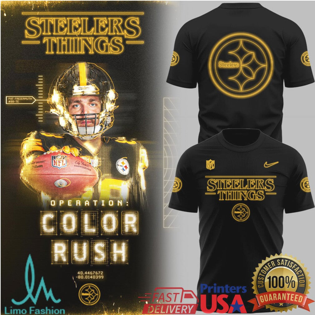 Pittsburgh Steelers Things Operation Color Rush Pat Freiermuth Tee - Limotees LLC