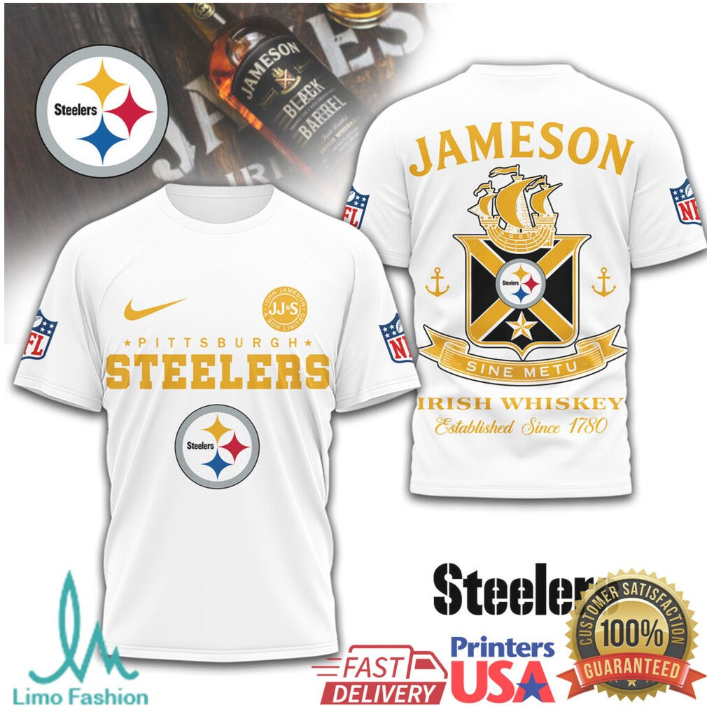Pittsburgh Steelers x Jameson Irish Whiskey Sine Metu NFL T Shirt